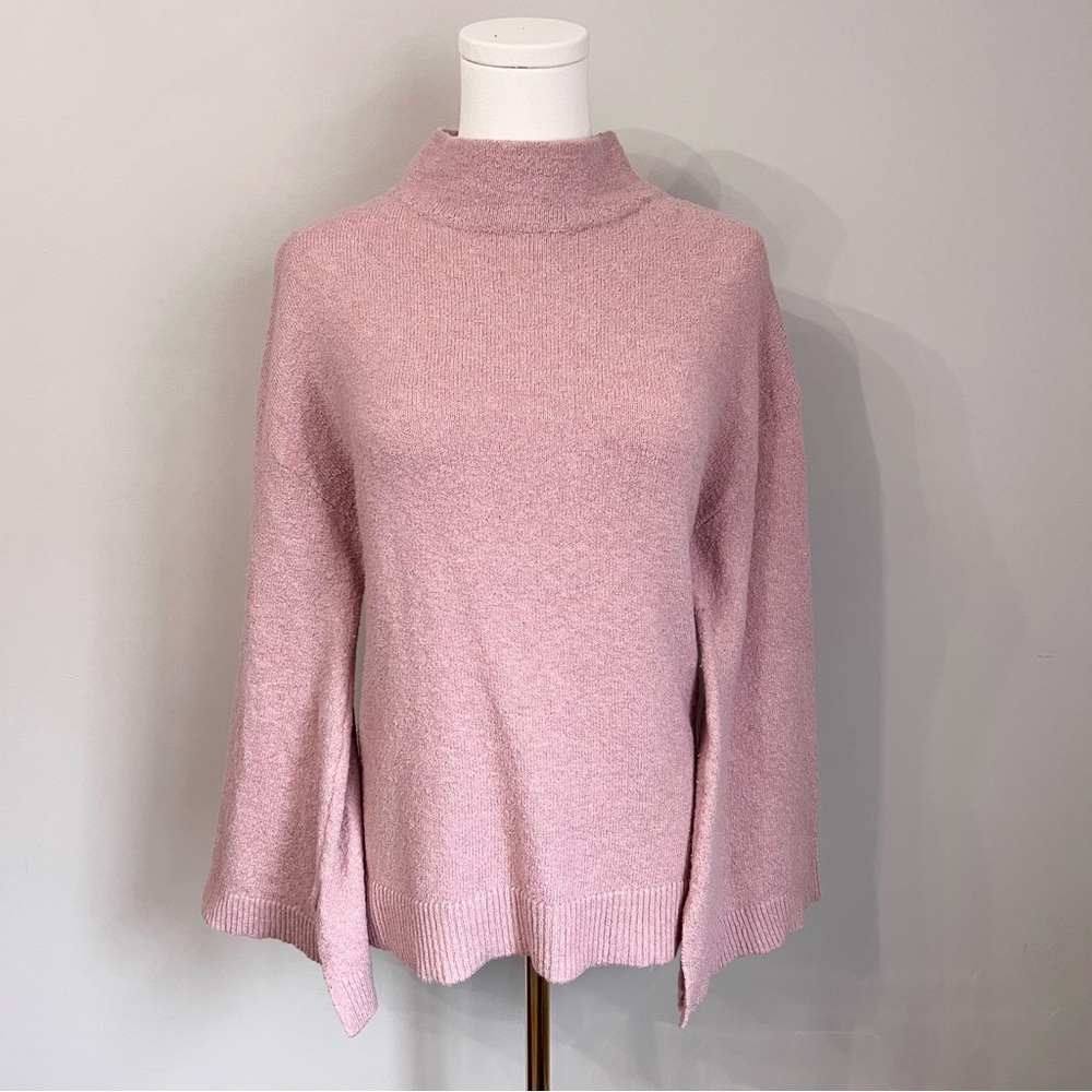 Nordstrom’s BP Mock Neck Bell Sleeves Pink Sweater Size XXS - Picture 2 of 8